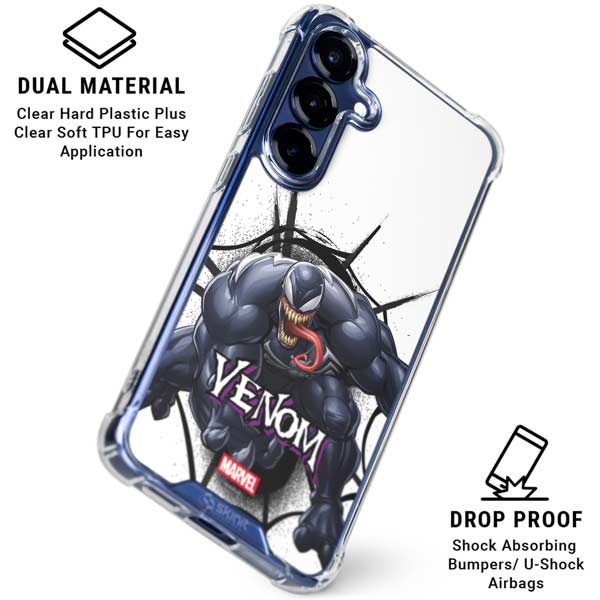 Marvel Venom Reaching Forward Galaxy S25 Clear Case