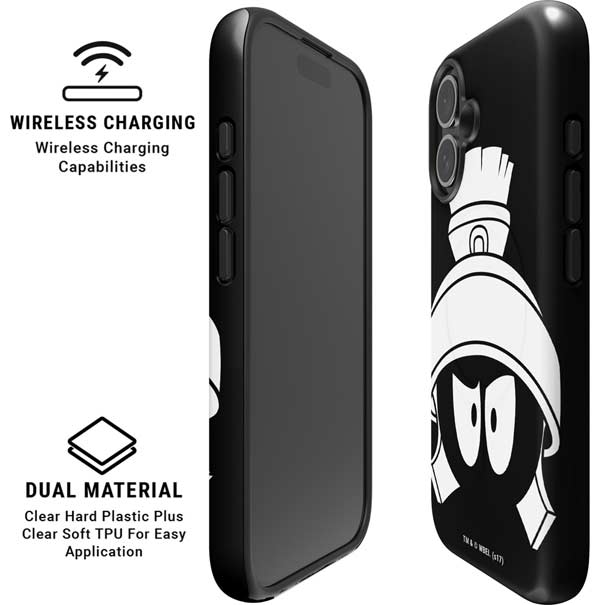 Looney Tunes Marvin the Martian Black and White iPhone 16 Magsafe Impact Case