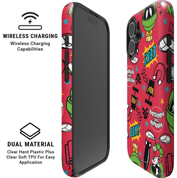 Looney Tunes Marvin the Martian Patches iPhone 16 Magsafe Impact Case