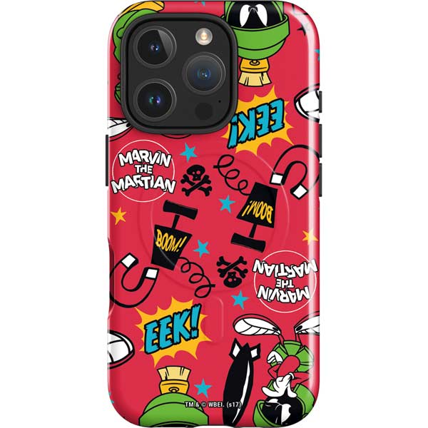 Looney Tunes Marvin the Martian Patches iPhone 16 Pro Max Magsafe Impact Case