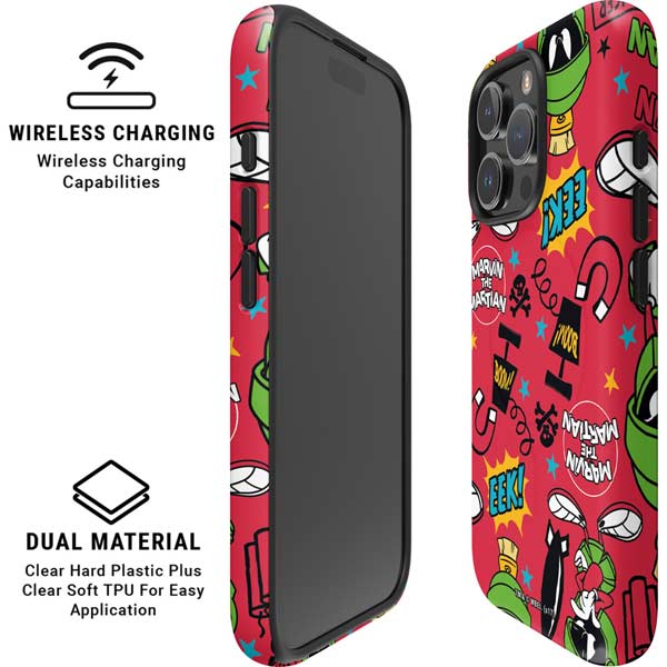 Looney Tunes Marvin the Martian Patches iPhone 16 Pro Max Magsafe Impact Case