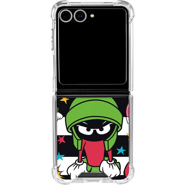 Looney Tunes Marvin the Martian Striped Patches Galaxy Z Flip7 Clear Case