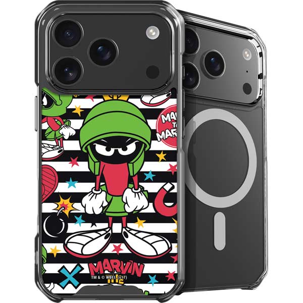 Looney Tunes Marvin the Martian Striped Patches iPhone 17 Pro Max MagSafe Case