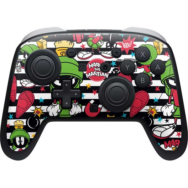 Looney Tunes Marvin the Martian Striped Patches Nintendo Switch 2 (2025) Pro Controller Skin
