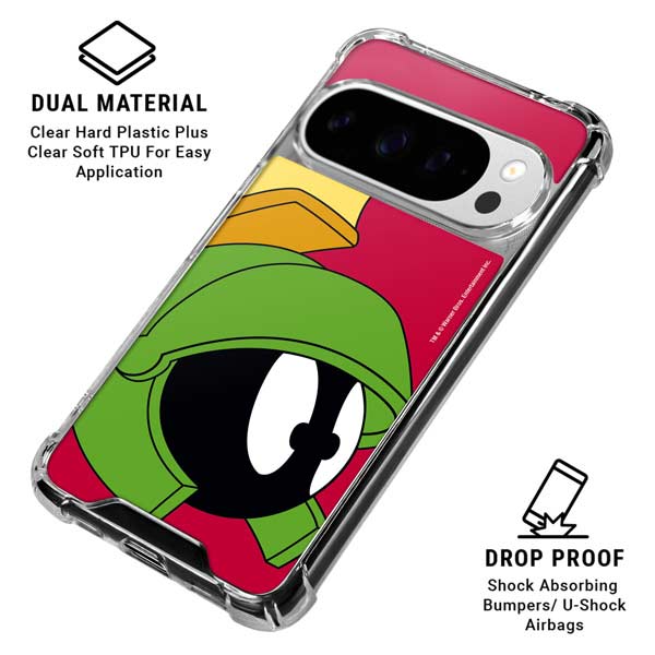 Looney Tunes Marvin The Martian Zoomed In Google Pixel 10 Pro XL Clear Case