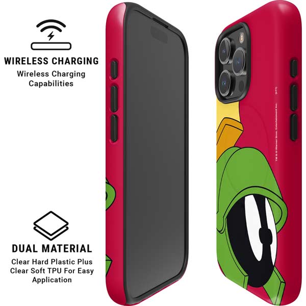 Looney Tunes Marvin The Martian Zoomed In iPhone 16 Pro Max Magsafe Impact Case