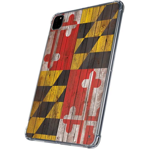 Maryland Flag Dark Wood iPad Pro 11in (2024) Clear Case