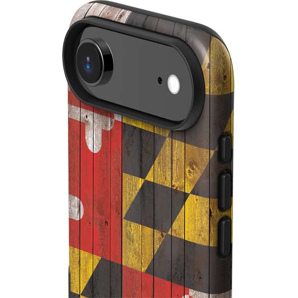 Maryland Flag Dark Wood iPhone 17 Air Impact Case