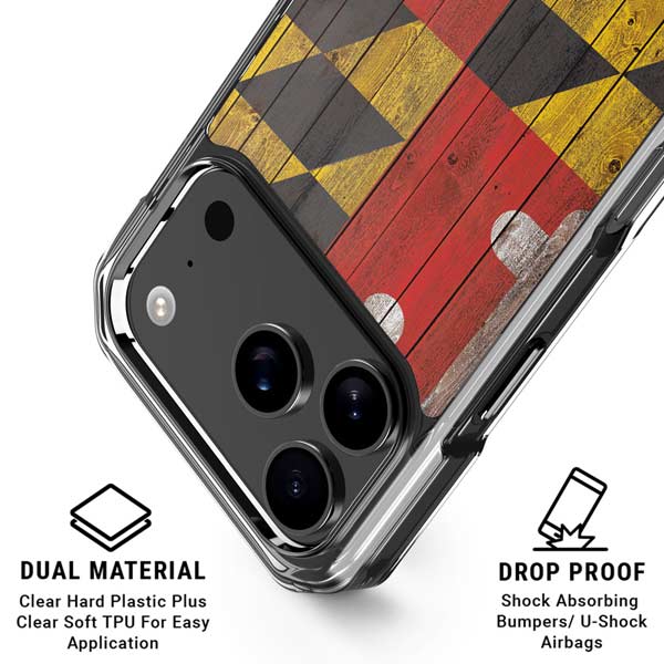 Maryland Flag Dark Wood iPhone 17 Pro MagSafe Case