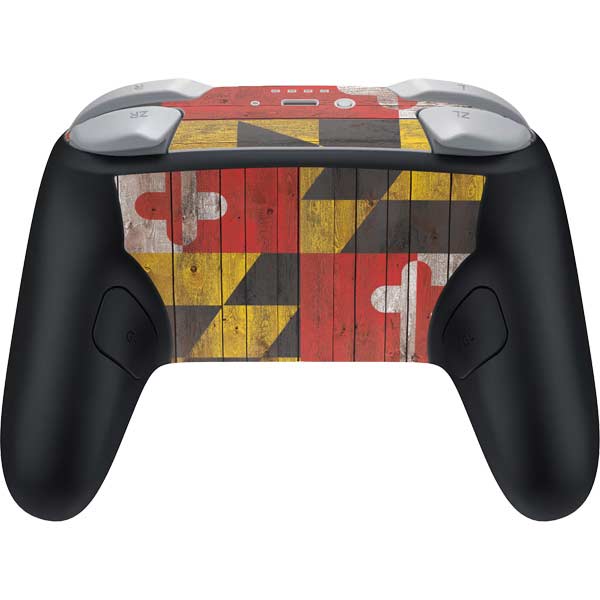 Maryland Flag Dark Wood Nintendo Switch 2 (2025) Pro Controller Skin