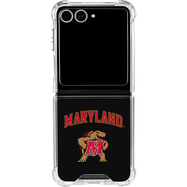 University of Maryland Collegiate Text Galaxy Z Flip7 Clear Case