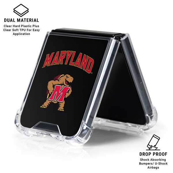 University of Maryland Collegiate Text Galaxy Z Flip7 Clear Case