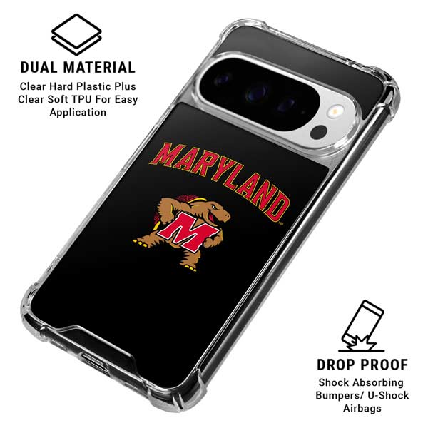 University of Maryland Collegiate Text Google Pixel 10 Pro Clear Case