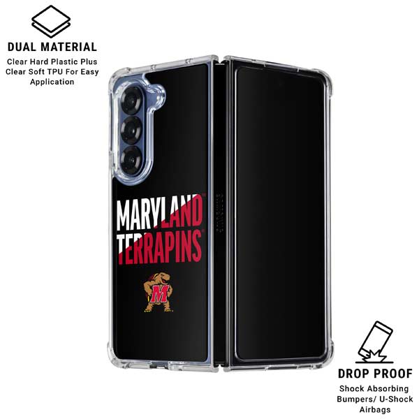 University of Maryland Terrapins Athletic Marks Galaxy Z Fold7 Clear Case