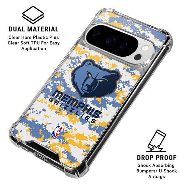 NBA Memphis Grizzlies Digi Camo Google Pixel 10 Pro Clear Case