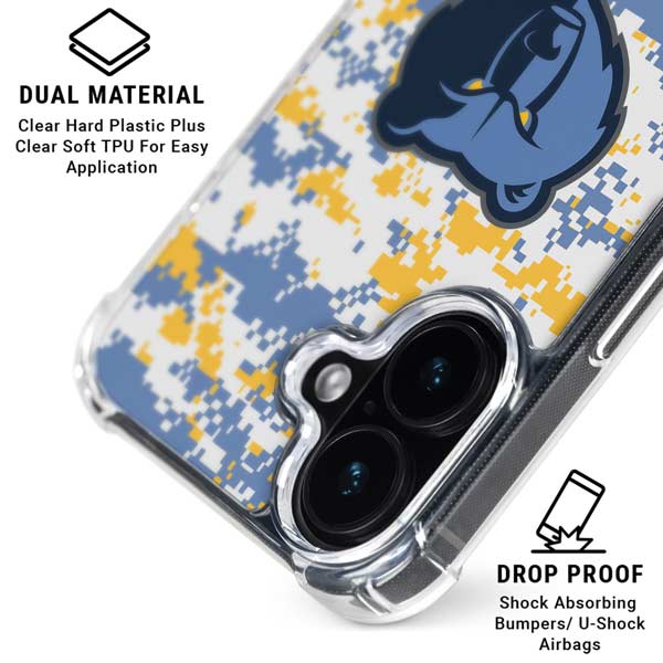 NBA Memphis Grizzlies Digi Camo iPhone 17 Clear Case