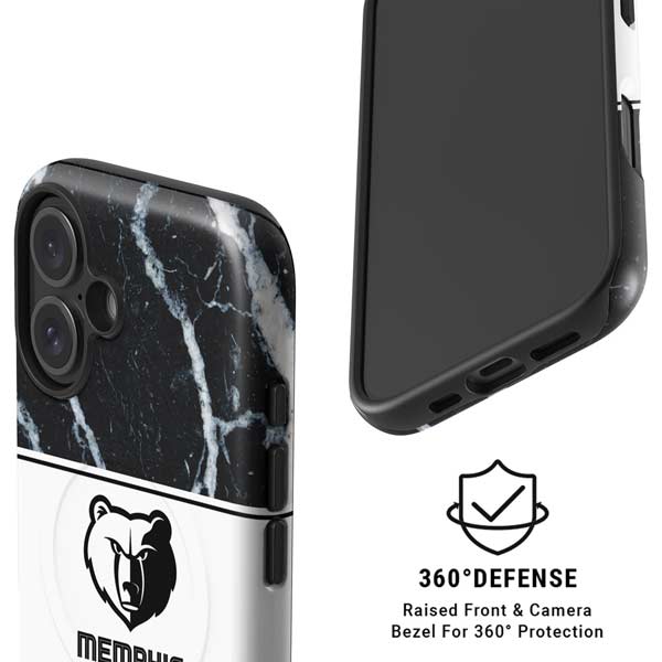 NBA Memphis Grizzlies Marble iPhone 16 Magsafe Impact Case