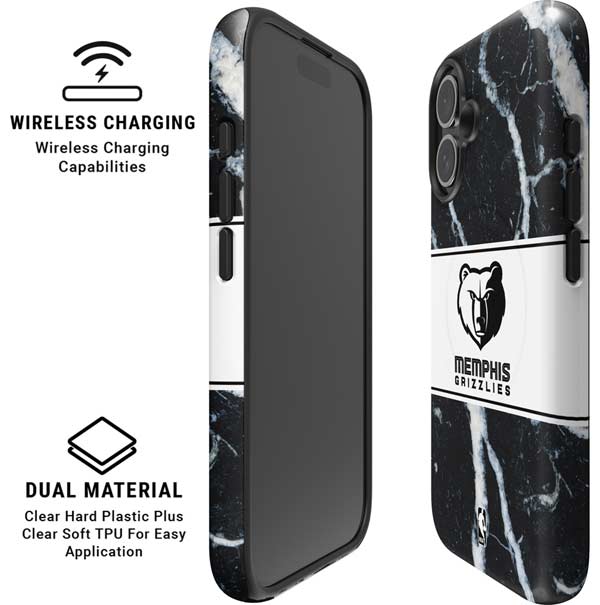 NBA Memphis Grizzlies Marble iPhone 16 Magsafe Impact Case