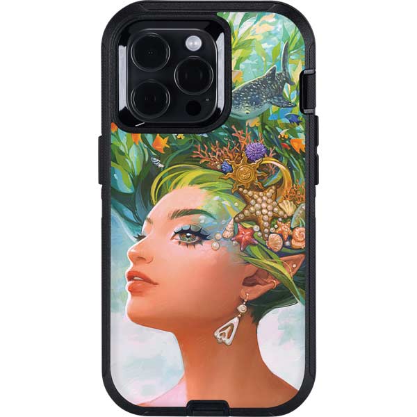 Mermaid with Sea Stars in Her Hair by Ivy Dolamore Otterbox Defender iPhone Skin