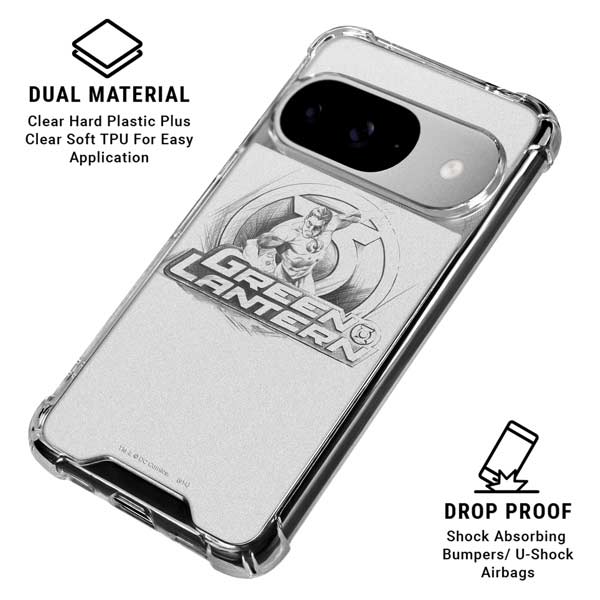 DC Comics Green Lantern Sketch Art Action Pose Google Pixel 10 Clear Case
