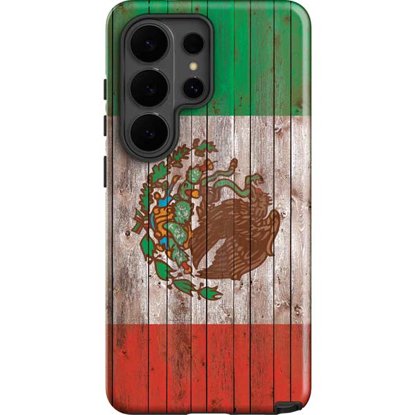 Mexican Flag Dark Wood Galaxy S26 Ultra Impact Case
