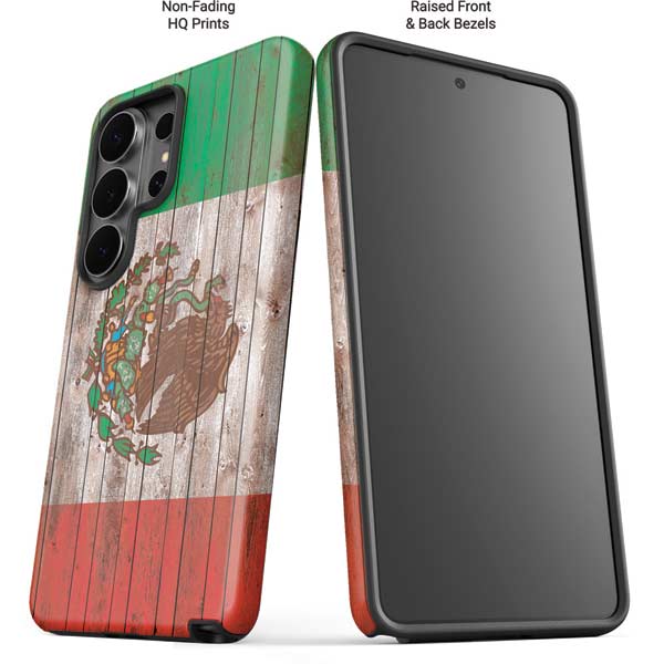 Mexican Flag Dark Wood Galaxy S26 Ultra Impact Case