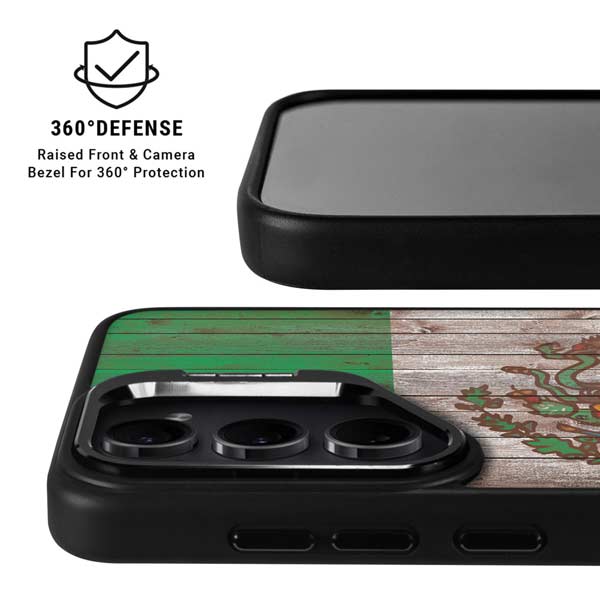 Mexican Flag Dark Wood Galaxy S26 Ultra Kickstand Case