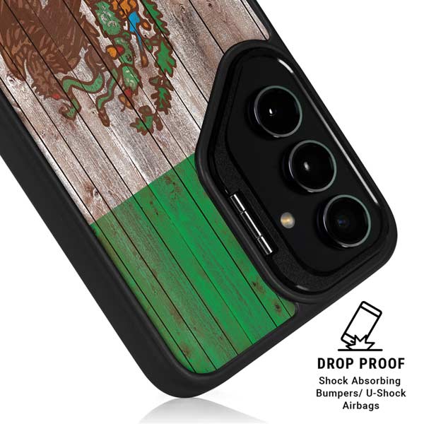 Mexican Flag Dark Wood Galaxy S26 Ultra Kickstand Case