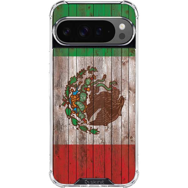 Mexican Flag Dark Wood Google Pixel 10 Pro XL Clear Case