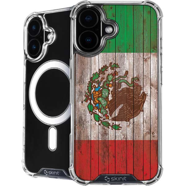 Mexican Flag Dark Wood iPhone 17 MagSafe Case