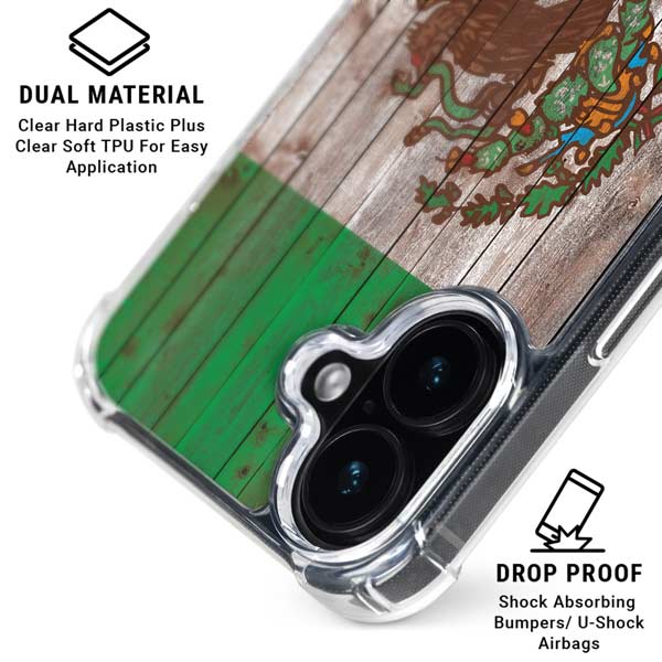 Mexican Flag Dark Wood iPhone 17 MagSafe Case