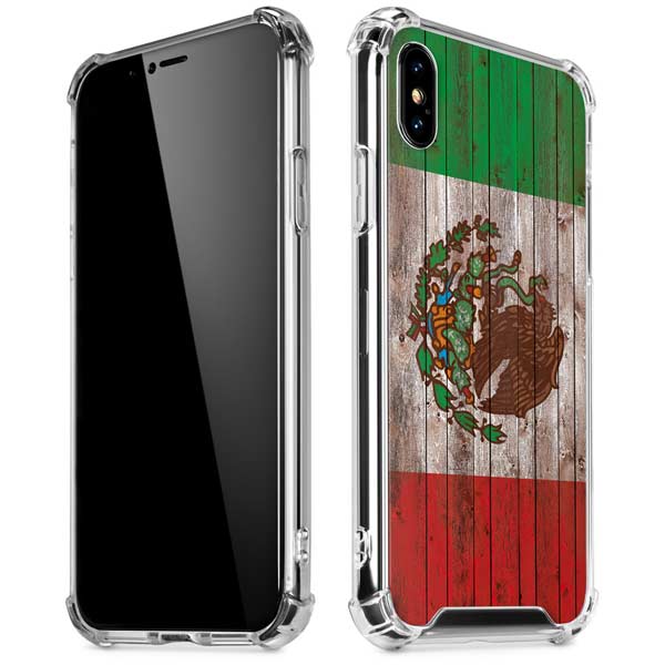 Mexican Flag Dark Wood iPhone X/XS Clear Case