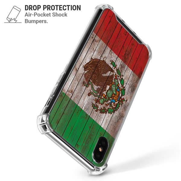 Mexican Flag Dark Wood iPhone X/XS Clear Case