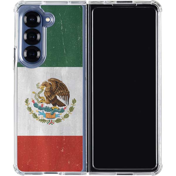 Mexico Flag Distressed Galaxy Z Fold7 Clear Case