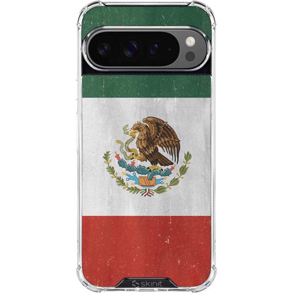 Mexico Flag Distressed Google Pixel 10 Pro XL Clear Case