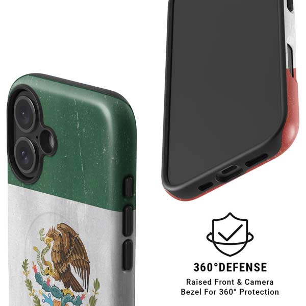 Mexico Flag Distressed iPhone 16 Magsafe Impact Case