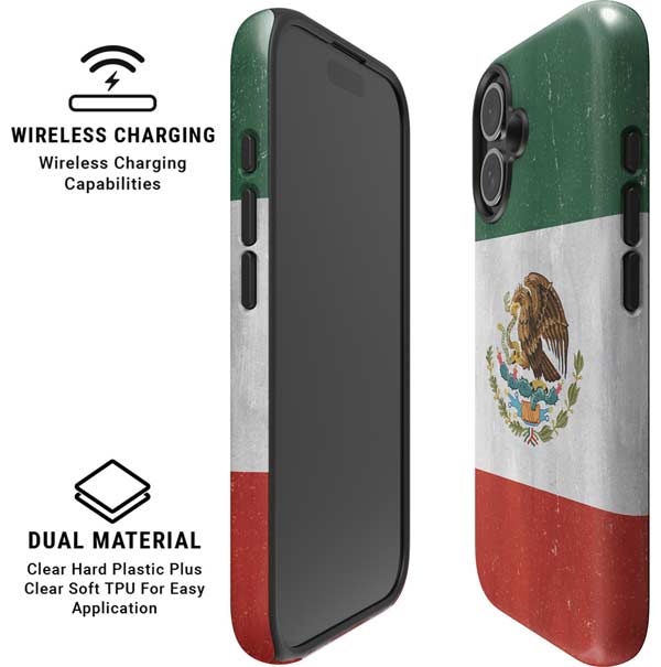 Mexico Flag Distressed iPhone 16 Magsafe Impact Case