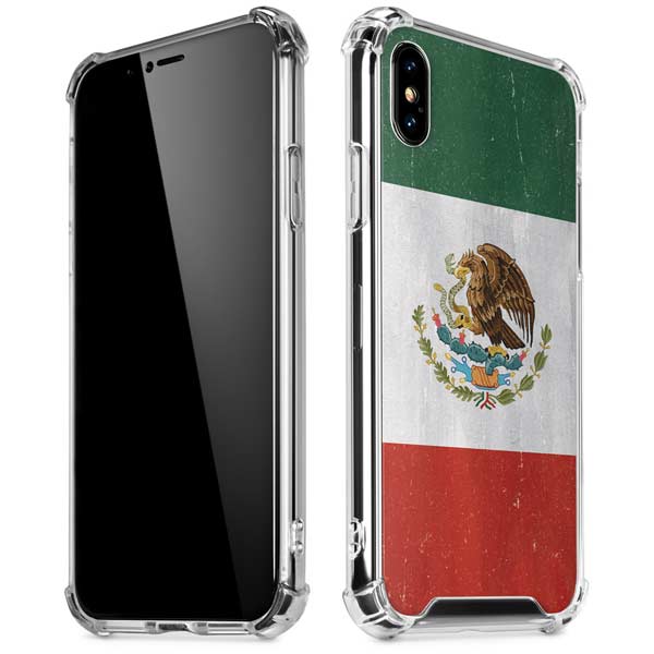 Mexico Flag Distressed iPhone X/XS Clear Case