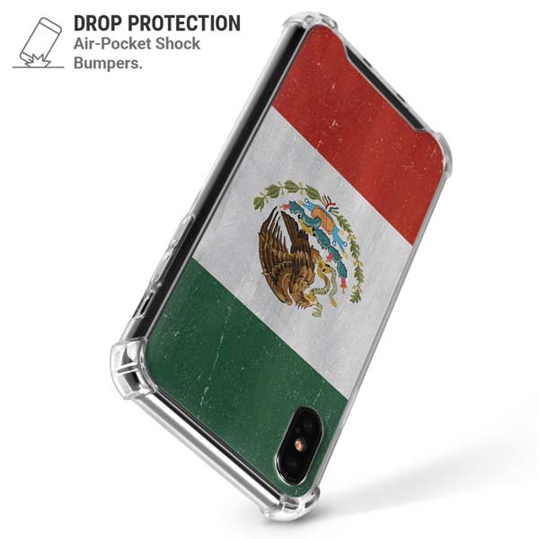 Mexico Flag Distressed iPhone X/XS Clear Case