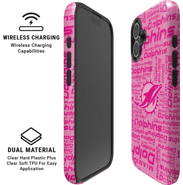 NFL Miami Dolphins - Blast Pink iPhone 16 Magsafe Impact Case