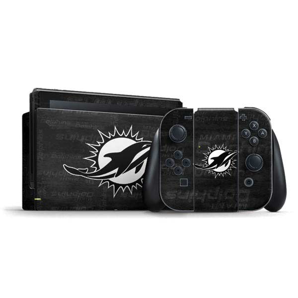 NFL Miami Dolphins Black & White Nintendo Skins