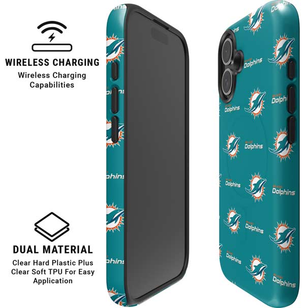 NFL Miami Dolphins Blitz Series iPhone 16 Magsafe Impact Case