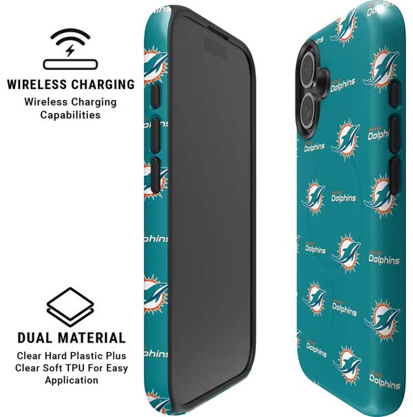 NFL Miami Dolphins Blitz Series iPhone 16 Plus Magsafe Impact Case