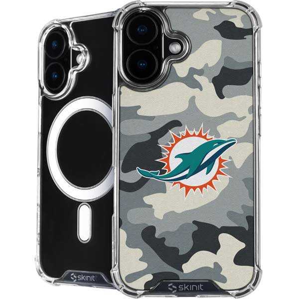 NFL Miami Dolphins Camo iPhone 16 MagSafe Case