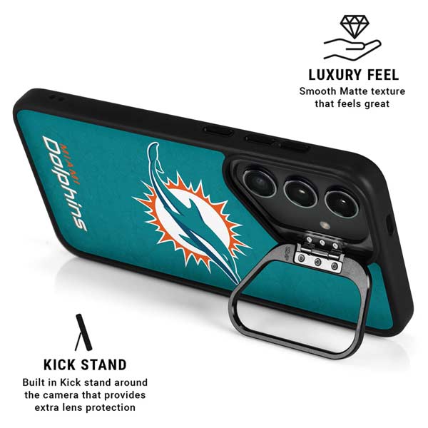 NFL Miami Dolphins Distressed- Aqua Galaxy S26 Plus Kickstand Case