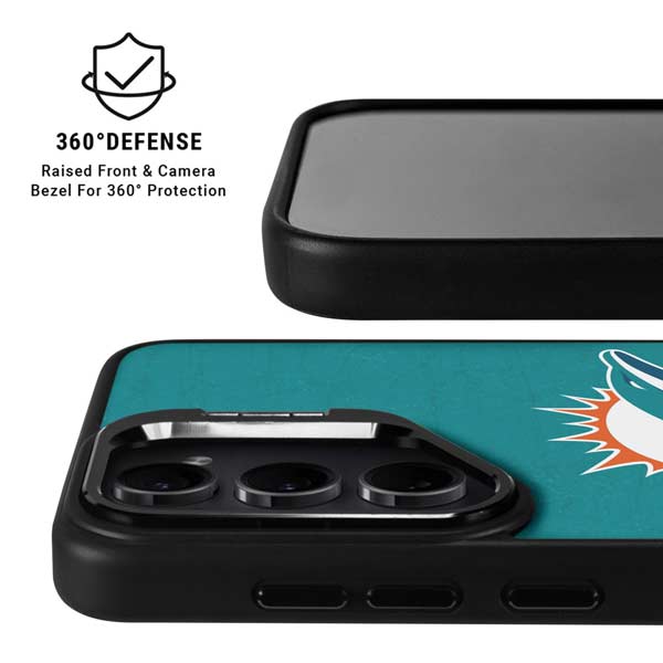 NFL Miami Dolphins Distressed- Aqua Galaxy S26 Plus Kickstand Case