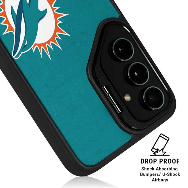 NFL Miami Dolphins Distressed- Aqua Galaxy S26 Plus Kickstand Case