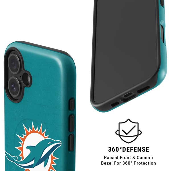 NFL Miami Dolphins Distressed- Aqua iPhone 16 Magsafe Impact Case