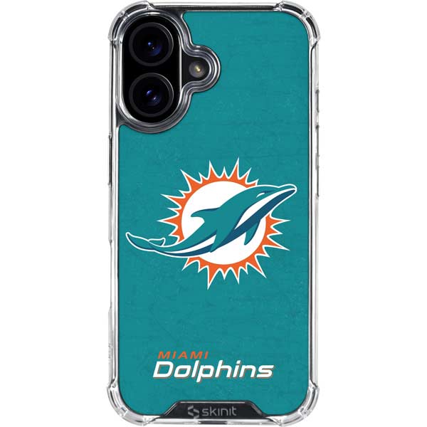NFL Miami Dolphins Distressed- Aqua iPhone 17 Clear Case