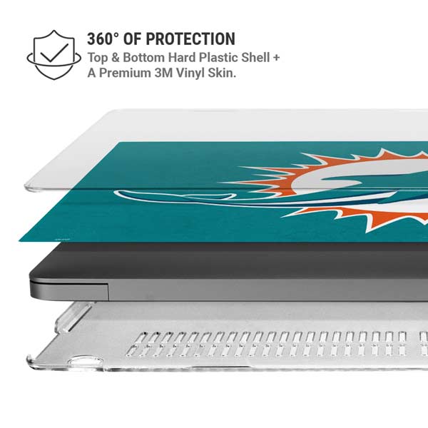 NFL Miami Dolphins Distressed- Aqua MacBook Pro 14in (2021-24) Case plus Skin